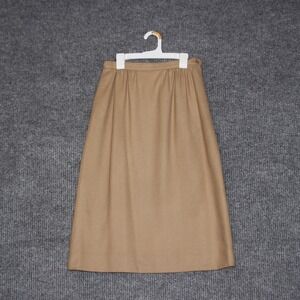 Vintage Pendleton Woolen Mills Skirt Size 8 Beige Pleated Midi Virgin Wool USA